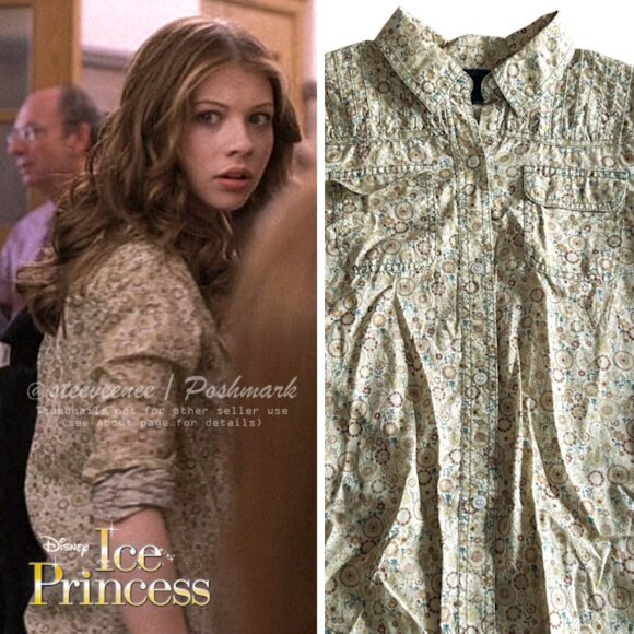 Vintage Y2K Floral Print Button Down Shirt ASO Ice Princess - Picture 1 of 8